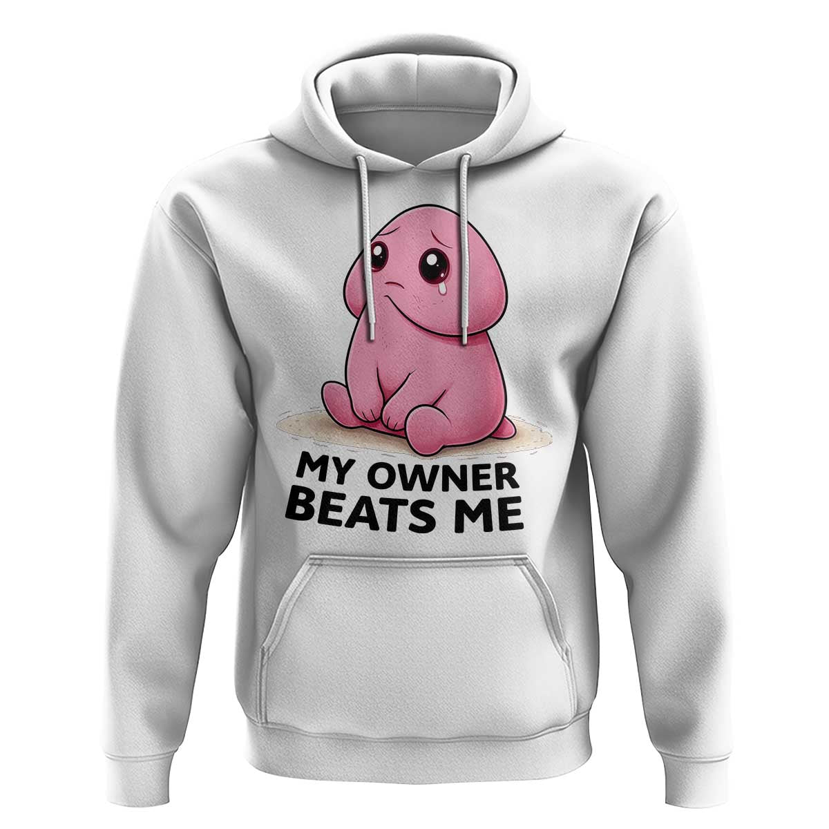 Funny Raunchy Meme My Owner Beats Me Hoodie Sarcastic Adult Gag Gift