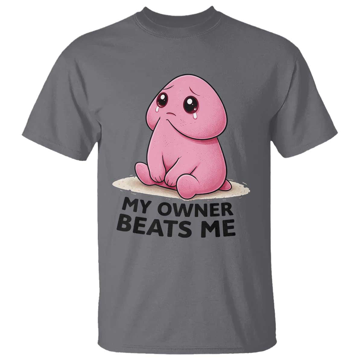 Funny Raunchy Meme My Owner Beats Me T Shirt Sarcastic Adult Gag Gift