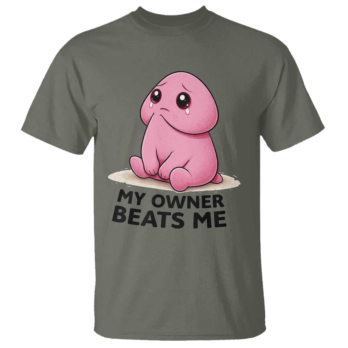 Funny Raunchy Meme My Owner Beats Me T Shirt Sarcastic Adult Gag Gift