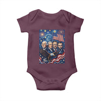 USA Presidents Mount Rushmore Baby Onesie Starry Night Inspired Art