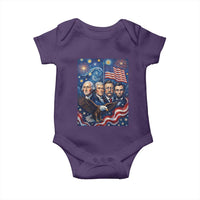 USA Presidents Mount Rushmore Baby Onesie Starry Night Inspired Art