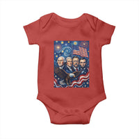 USA Presidents Mount Rushmore Baby Onesie Starry Night Inspired Art