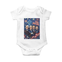 USA Presidents Mount Rushmore Baby Onesie Starry Night Inspired Art