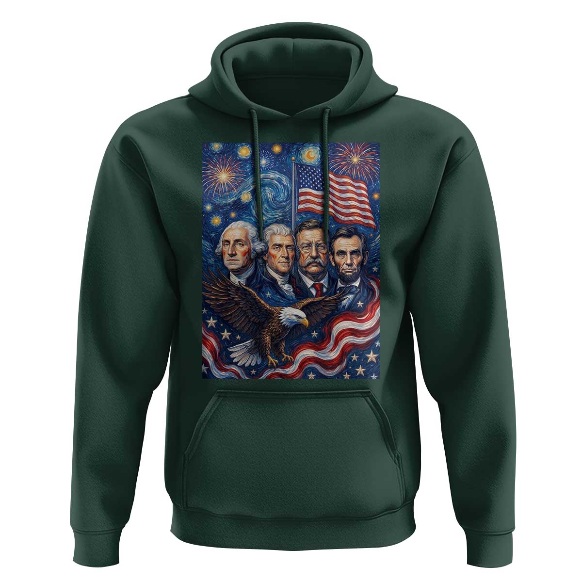 USA Presidents Mount Rushmore Hoodie Starry Night Inspired Art