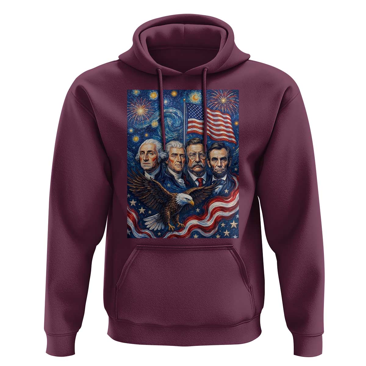USA Presidents Mount Rushmore Hoodie Starry Night Inspired Art