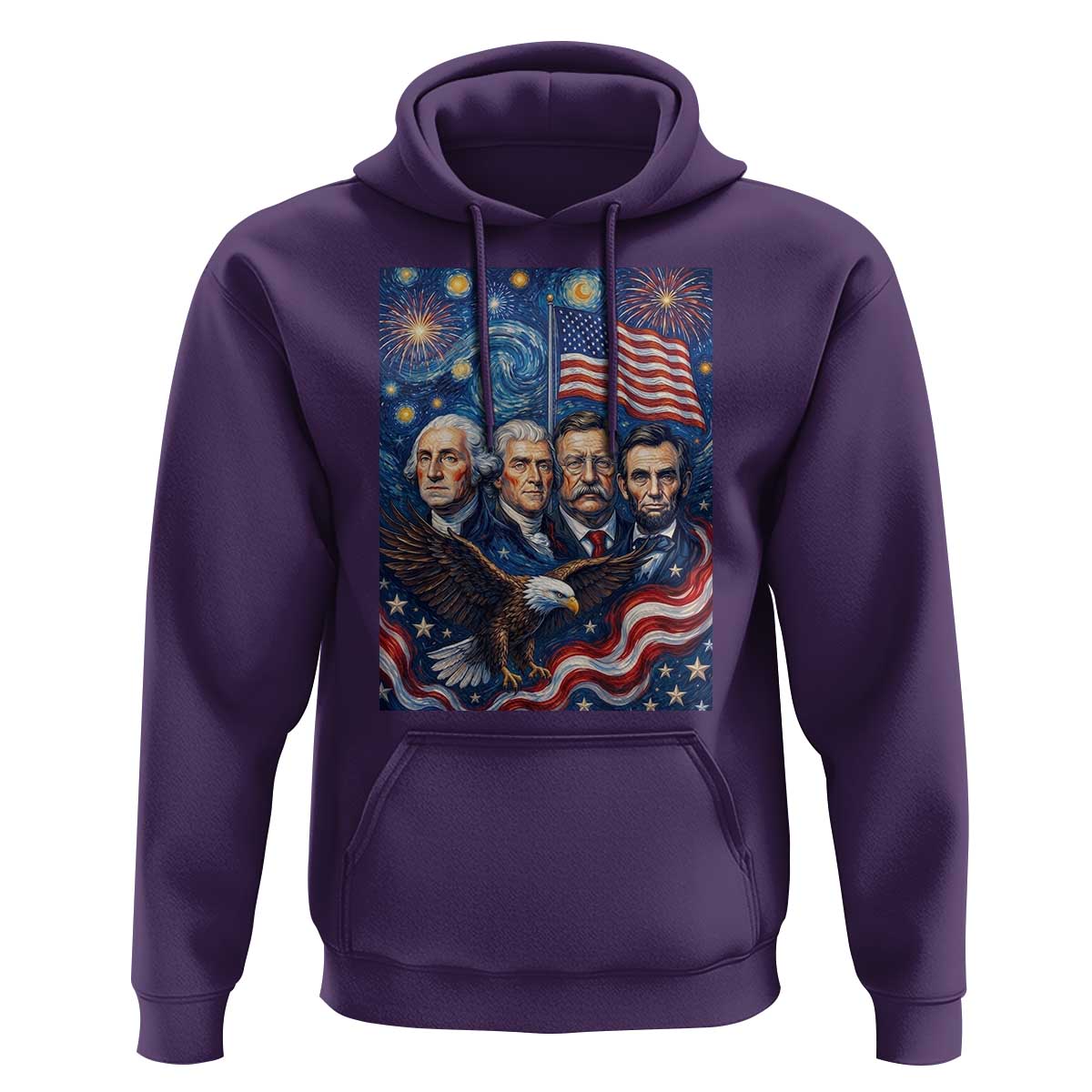 USA Presidents Mount Rushmore Hoodie Starry Night Inspired Art
