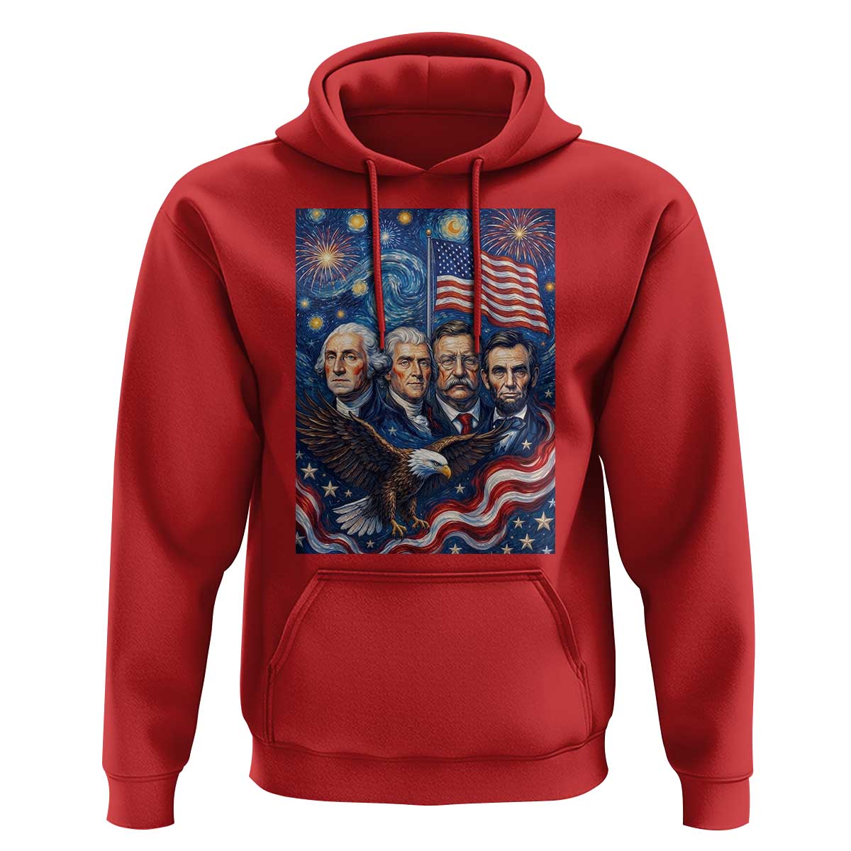 USA Presidents Mount Rushmore Hoodie Starry Night Inspired Art