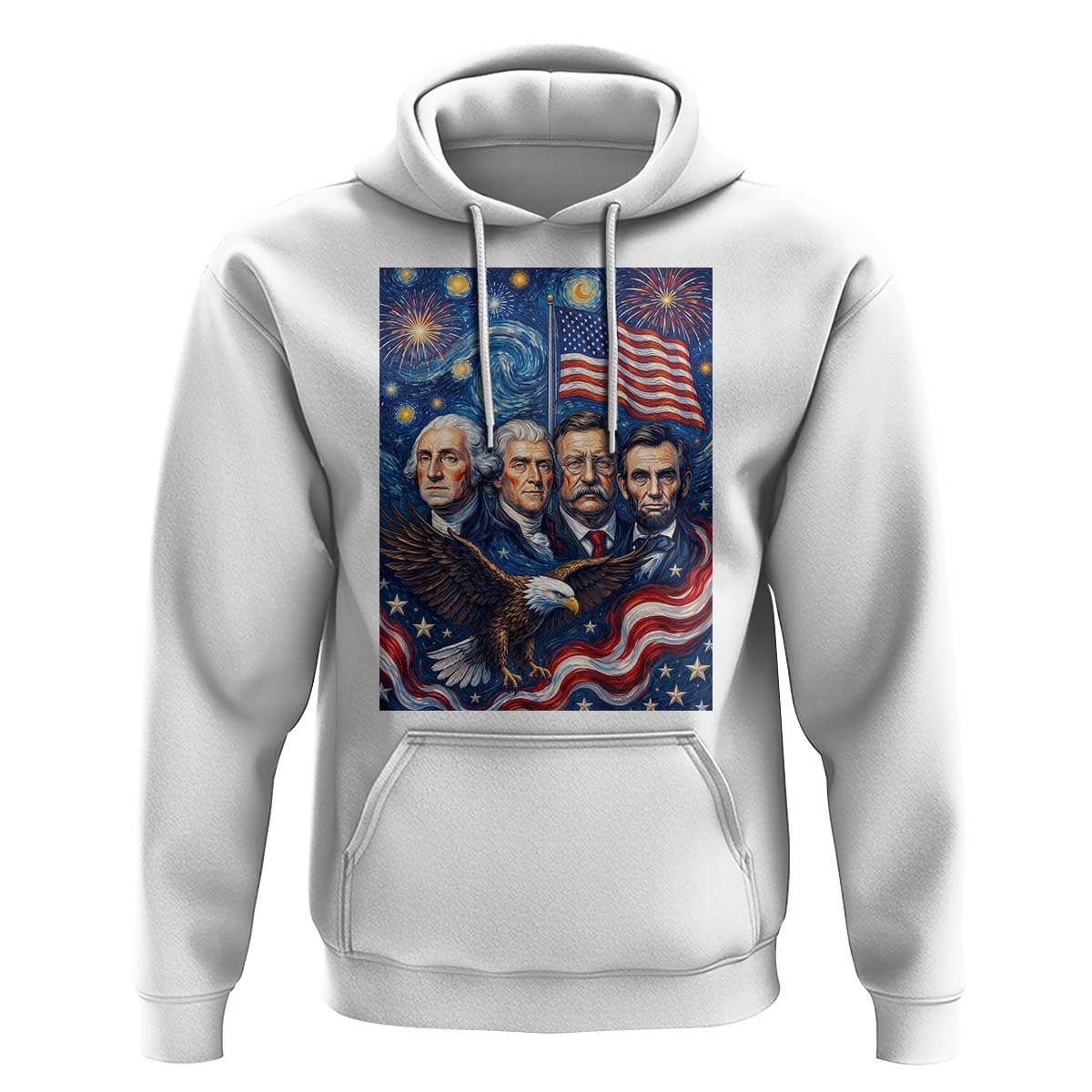USA Presidents Mount Rushmore Hoodie Starry Night Inspired Art