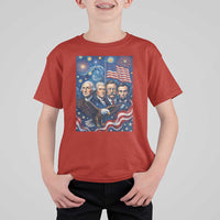 USA Presidents Mount Rushmore T Shirt For Kid Starry Night Inspired Art