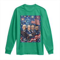 USA Presidents Mount Rushmore Long Sleeve Shirt Starry Night Inspired Art