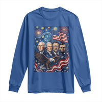 USA Presidents Mount Rushmore Long Sleeve Shirt Starry Night Inspired Art
