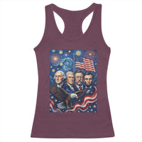 USA Presidents Mount Rushmore Racerback Tank Top Starry Night Inspired Art