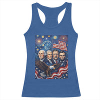 USA Presidents Mount Rushmore Racerback Tank Top Starry Night Inspired Art