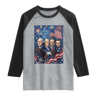 USA Presidents Mount Rushmore Raglan Shirt Starry Night Inspired Art