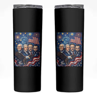 USA Presidents Mount Rushmore Skinny Tumbler Starry Night Inspired Art