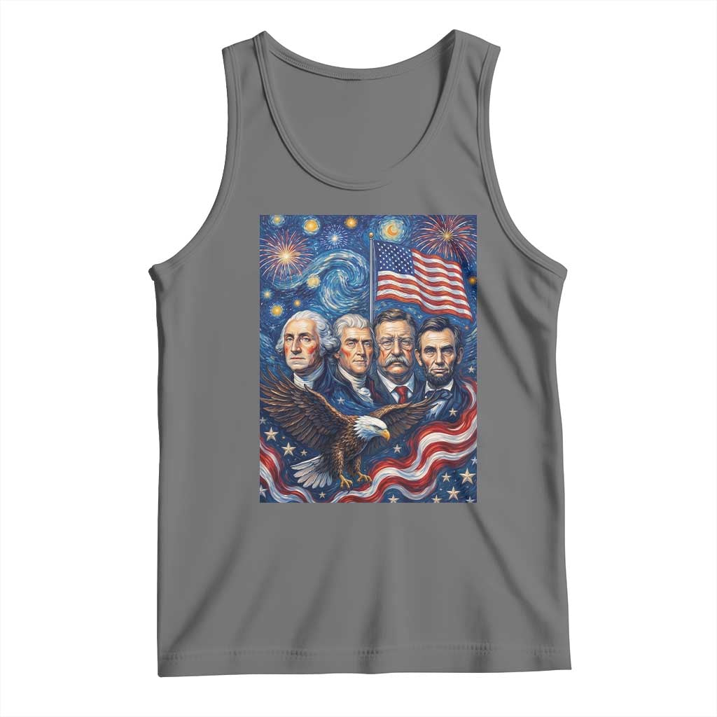 USA Presidents Mount Rushmore Tank Top Starry Night Inspired Art