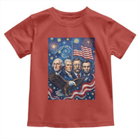 USA Presidents Mount Rushmore Toddler T Shirt Starry Night Inspired Art
