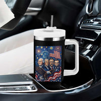 USA Presidents Mount Rushmore Tumbler With Handle Starry Night Inspired Art