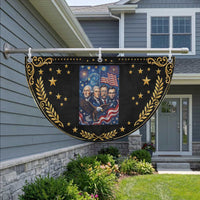 USA Presidents Mount Rushmore Patriotic Fan Flag Starry Night Inspired Art