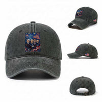 USA Presidents Mount Rushmore Washed Cotton Baseball Cap Starry Night Inspired Art