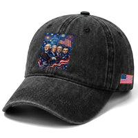 USA Presidents Mount Rushmore Washed Cotton Baseball Cap Starry Night Inspired Art