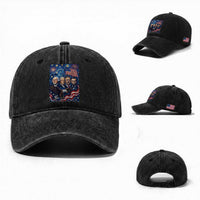 USA Presidents Mount Rushmore Washed Cotton Baseball Cap Starry Night Inspired Art