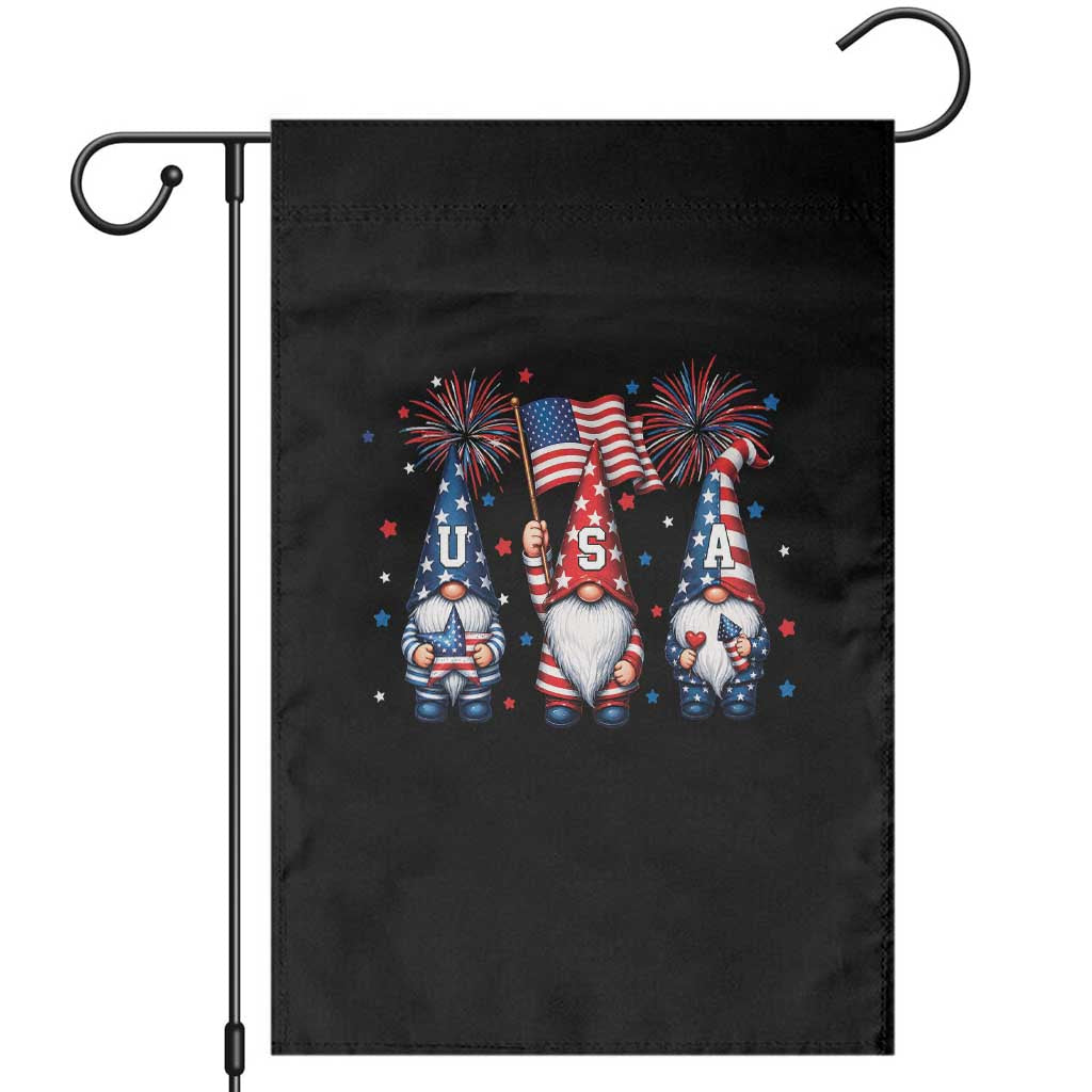 Red White Blue Gnomes Fireworks Garden Flag Patriotic 4th Of July