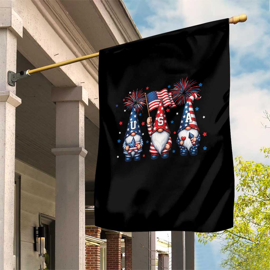 Red White Blue Gnomes Fireworks Garden Flag Patriotic 4th Of July