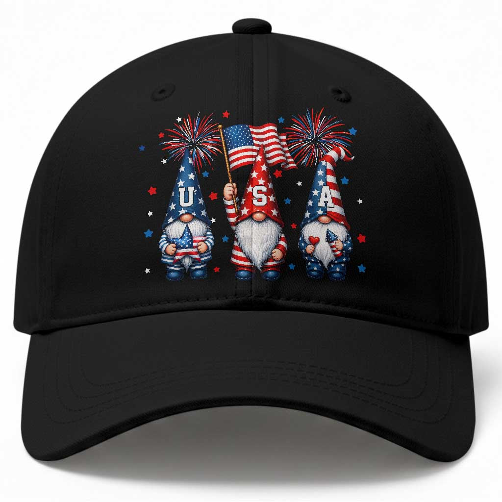 Red White Blue Gnomes Fireworks Baseball Cap Patriotic 4th Of July