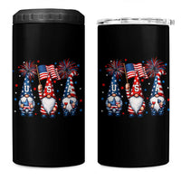Red White Blue Gnomes Fireworks 4 in 1 Can Cooler Tumbler Patriotic 4th Of July