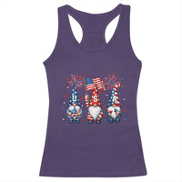 Red White Blue Gnomes Fireworks Racerback Tank Top Patriotic 4th Of July