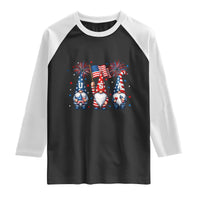Red White Blue Gnomes Fireworks Raglan Shirt Patriotic 4th Of July