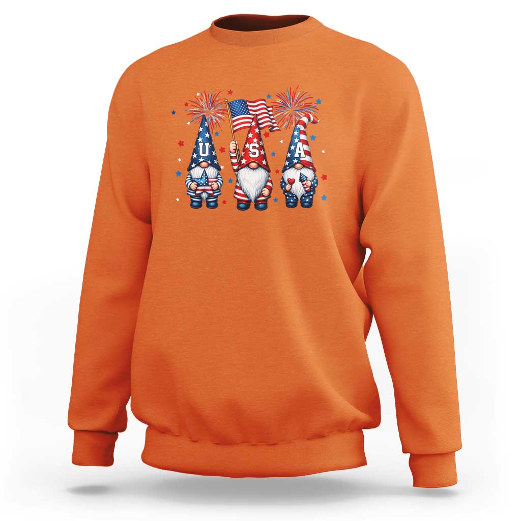 Red White Blue Gnomes Fireworks Sweatshirt Patriotic 4th Of July