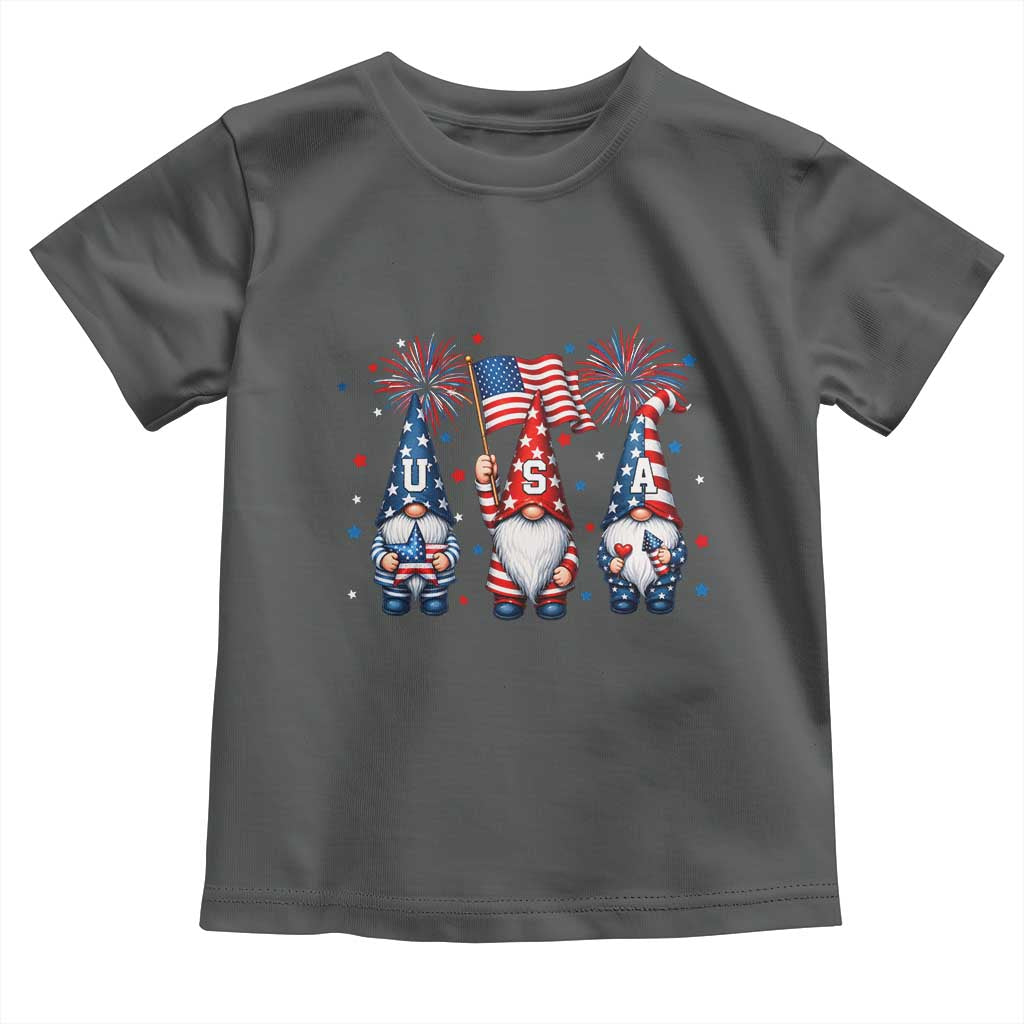 Red White Blue Gnomes Fireworks Toddler T Shirt Patriotic 4th Of July