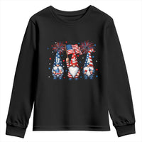 Red White Blue Gnomes Fireworks Youth Sweatshirt Patriotic 4th Of July