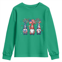 Red White Blue Gnomes Fireworks Youth Sweatshirt Patriotic 4th Of July