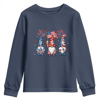 Red White Blue Gnomes Fireworks Youth Sweatshirt Patriotic 4th Of July