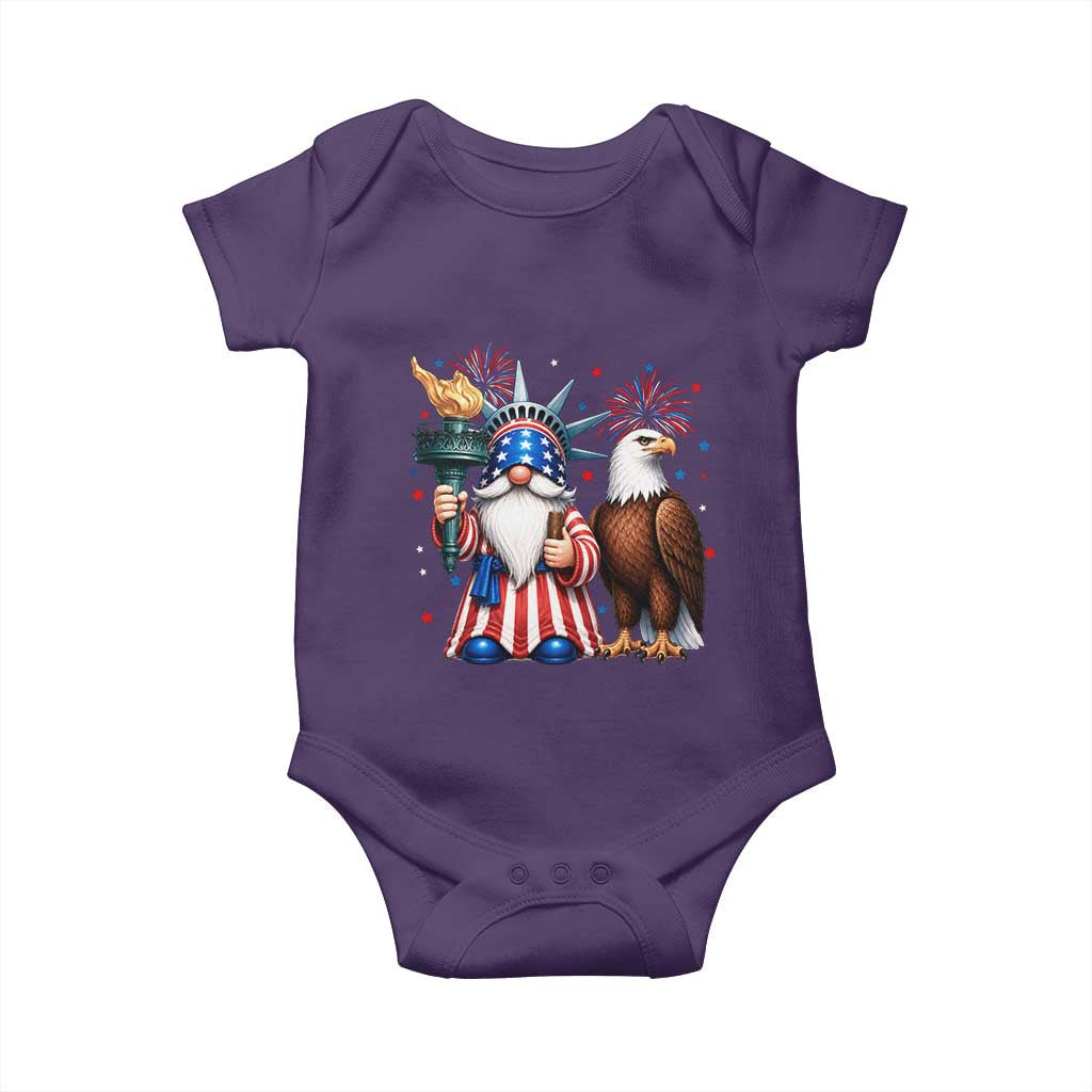 Funny Statue Of Liberty Gnome Baby Onesie Patriotic 4th Of July