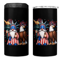 Funny Statue Of Liberty Gnome 4 in 1 Can Cooler Tumbler Patriotic 4th Of July