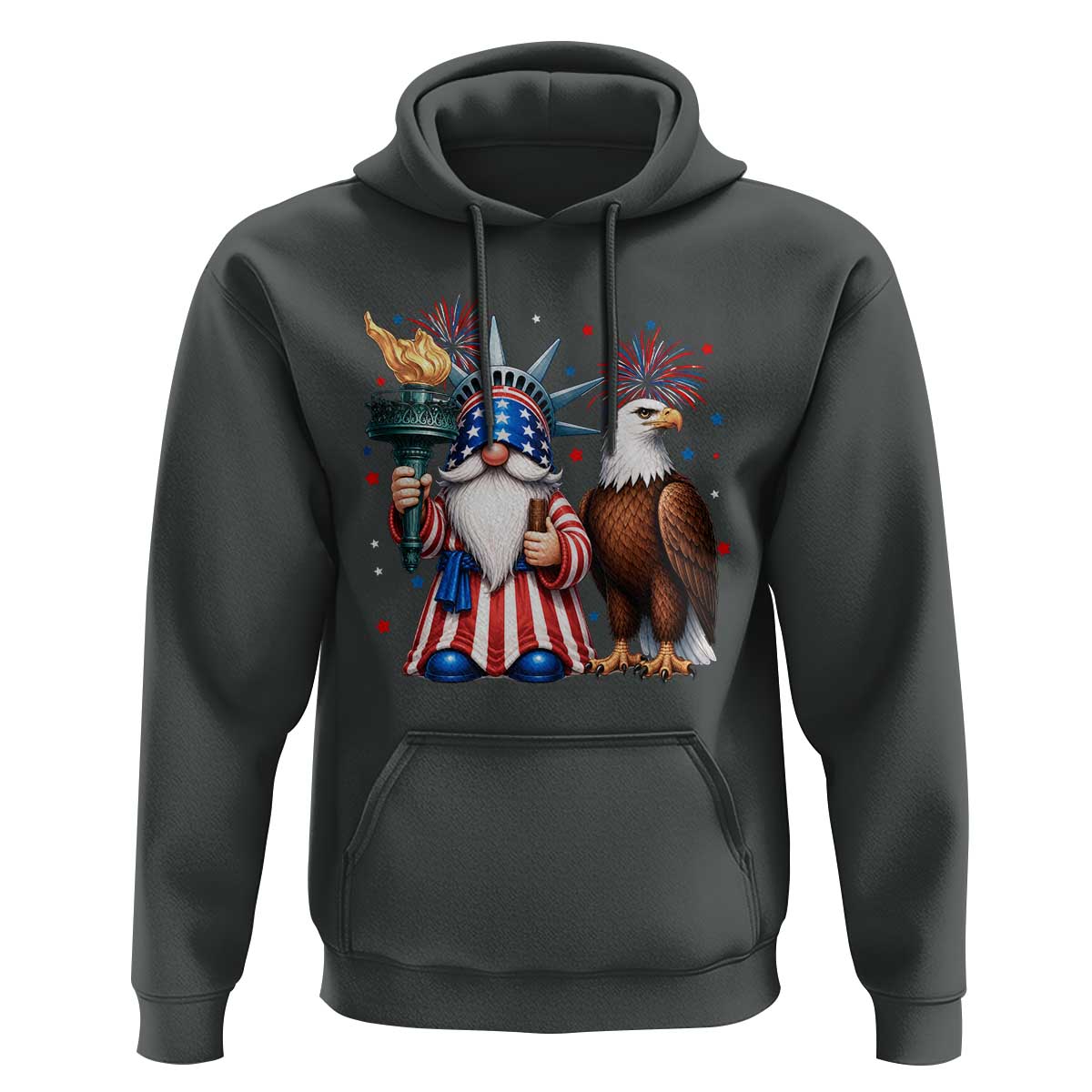 Funny Statue Of Liberty Gnome Hoodie Patriotic 4th Of July