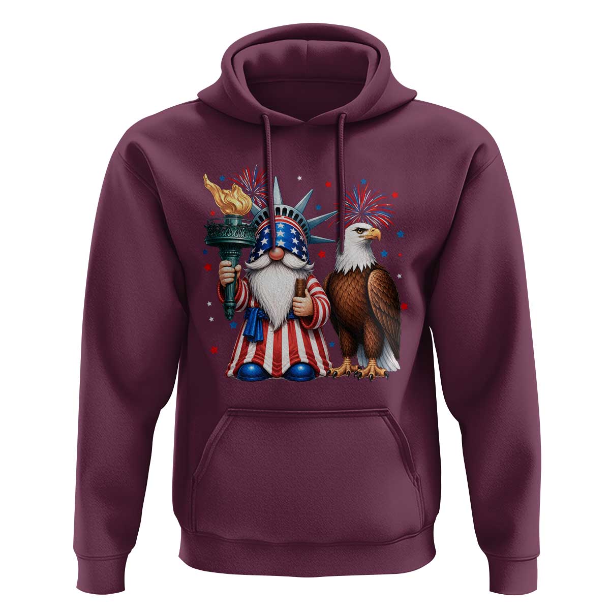 Funny Statue Of Liberty Gnome Hoodie Patriotic 4th Of July