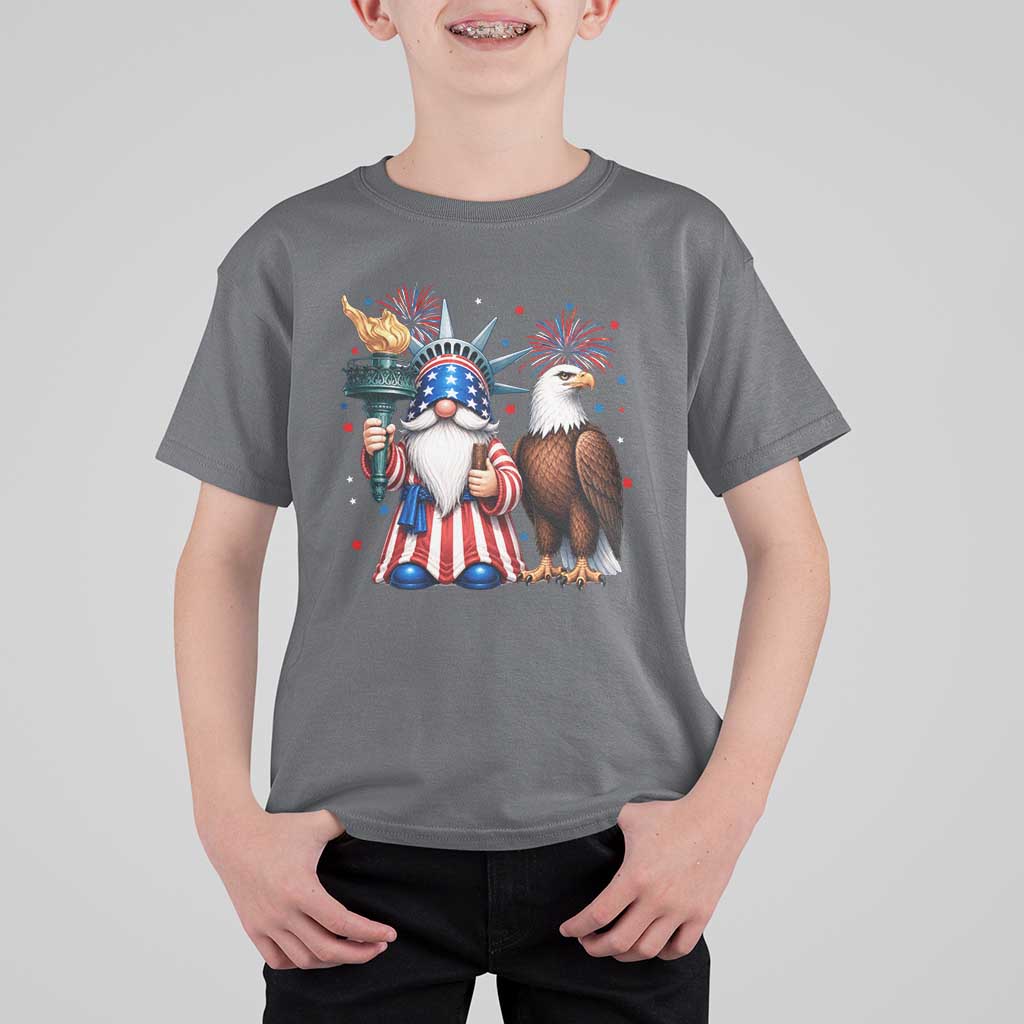 Funny Statue Of Liberty Gnome T Shirt For Kid Patriotic 4th Of July