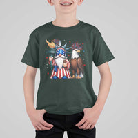 Funny Statue Of Liberty Gnome T Shirt For Kid Patriotic 4th Of July