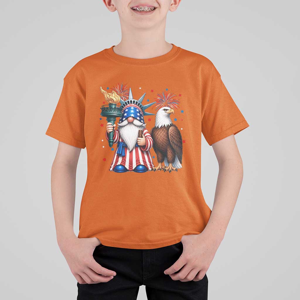 Funny Statue Of Liberty Gnome T Shirt For Kid Patriotic 4th Of July