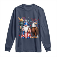 Funny Statue Of Liberty Gnome Long Sleeve Shirt Patriotic 4th Of July