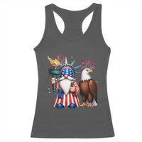 Funny Statue Of Liberty Gnome Racerback Tank Top Patriotic 4th Of July