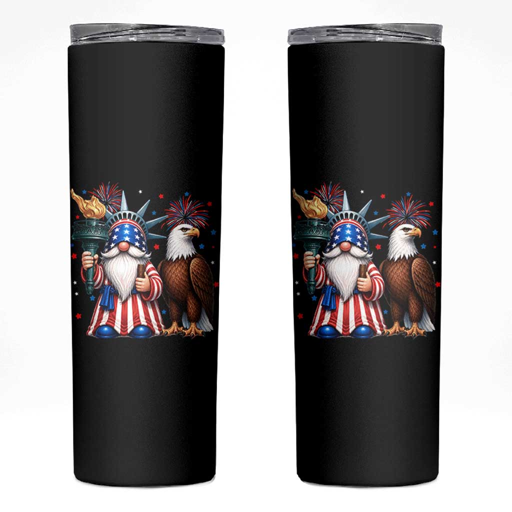 Funny Statue Of Liberty Gnome Skinny Tumbler Patriotic 4th Of July