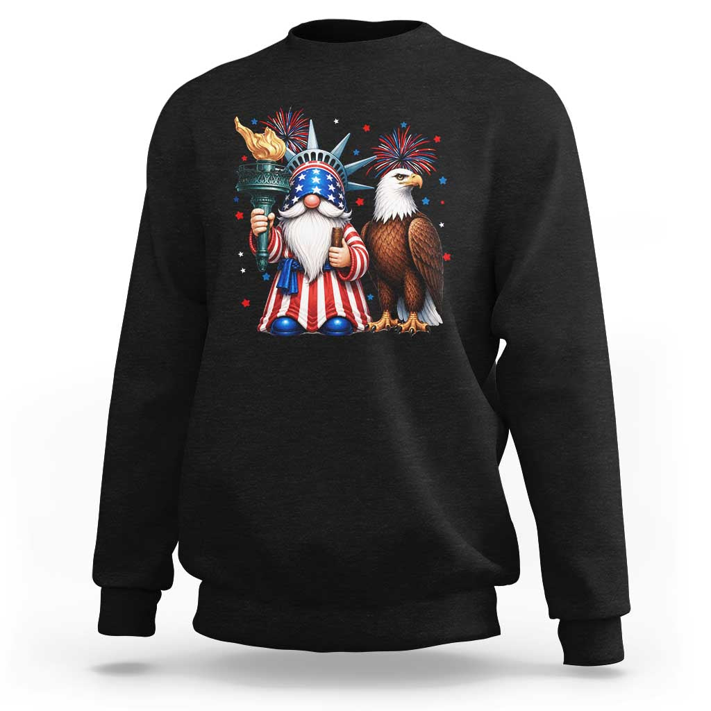 Funny Statue Of Liberty Gnome Sweatshirt Patriotic 4th Of July