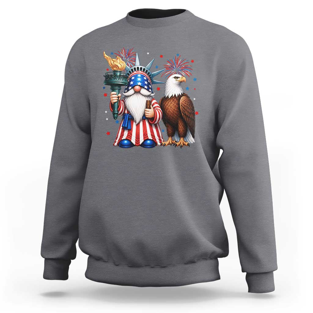 Funny Statue Of Liberty Gnome Sweatshirt Patriotic 4th Of July