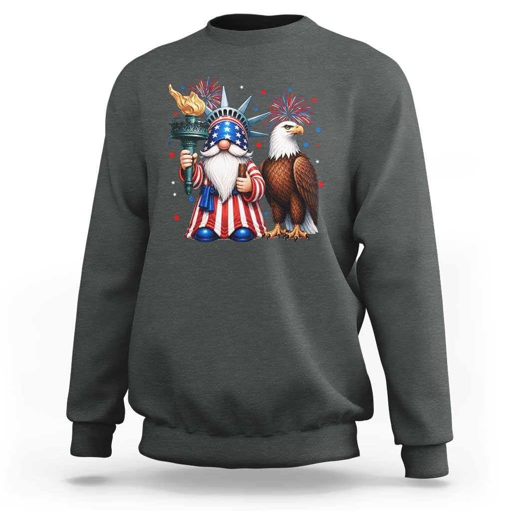 Funny Statue Of Liberty Gnome Sweatshirt Patriotic 4th Of July